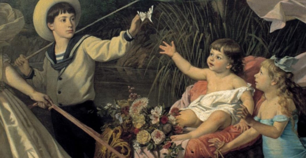 Elizabeth Brancaccio con i figli nel giardino del palazzo a via Merulana, Francesco Gai (1881-1884), particolare Elizabeth Brancaccio con i figli nel giardino del palazzo a via Merulana, Francesco Gai (1881-1884), particolare