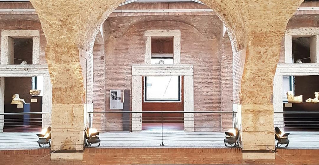 Grande Aula: Vista del cosiddetto Matroneo a valle La Grande Aula dei Mercati di Traiano