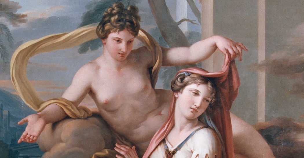 Gavin Hamilton, Venere fa riconciliare Elena e Paride, Roma, Museo di Roma, particolare Gavin Hamilton, Venere fa riconciliare Elena e Paride, Roma, Museo di Roma, particolare