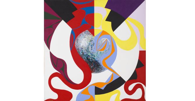 Francesco del Drago "Meteorite 2 1987" acrilico su tela 190x190cm Francesco del Drago "Meteorite 2 1987" acrilico su tela 190x190cm